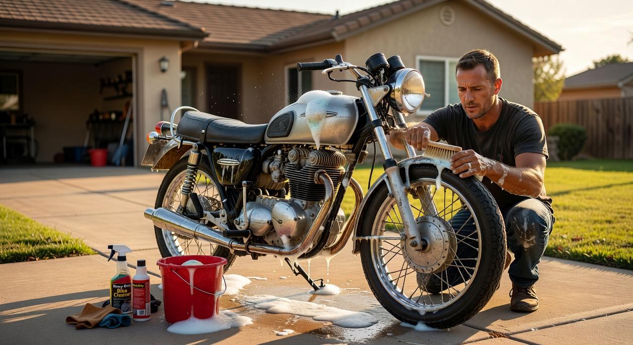 motorbike cleaning